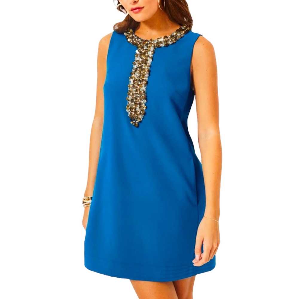 Lilly Pulitzer Edita Embellished Shift Dress size 12